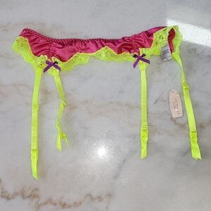 Victoria's Secret Pink and Yellow Adjustable Garter Belt